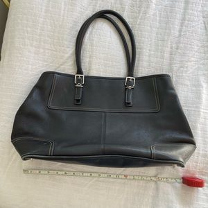 Coach black leather tote